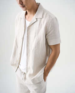 Chemise décontractée élégante pour homme The31, blanche, à manches courtes, col rabattu, boutonnage simple, modèle 11SHSM003 - Product Image 4