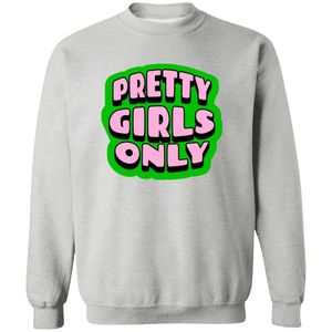 Sudadera de cuello redondo con estampado gráfico Grey Pretty Girls Only, de manga larga, puños acanalados, informal, de forro polar para mujer, estilo urbano. - Product Image 1