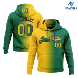 เสื้อสเวตเชิ้ตแฟชั่นผู้ชายผ้าฟลีซไล่เฉดสีแบบกำหนดเอง เสื้อฮู้ดแบบสวมหัวสำหรับออกกำลังกาย ปรับแต่งได้ ผลิตโดย Novenza - Product Image 1