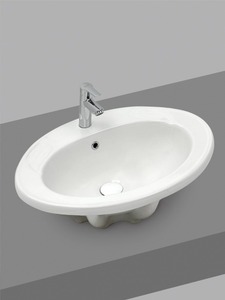 Lavabo Ovalado de Cerámica para Montar en Superficie, Lavabo de Baño Premium, Lavamanos Elegante para Encimera - Product Image 3