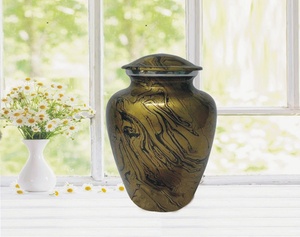 Urnas de latón conmemorativas tradicionales para cenizas humanas Recuerdo duradero para cremación o entierro Suministros funerarios - Product Image 5