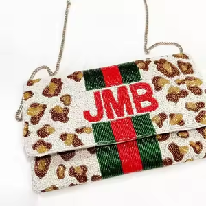 Pochette en toile brodée florale et perlée, sac bandoulière décoratif et sac à main tendance pour femme, idéal pour les fêtes, mariages et cadeaux - Product Image 4