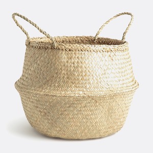 Top selling natural seagrass <b>belly</b> <b>basket</b> from factory eco-friendly hand weave straw grass foldable <b>baskets</b> - Product Image 5