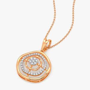 Collar con Colgante Circular de Diamante Cultivado en Laboratorio en Oro Rosa con Halo - Product Image 5