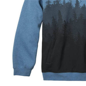 Sweat-shirt à capuche pour homme, imprimé cerf de la forêt, bleu, mélange coton et polyester, vêtement d'automne - Product Image 6