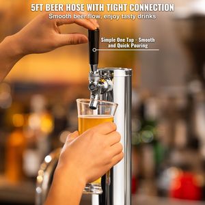 Dispenser per Birra a Torre Singola in Acciaio Inossidabile con Doppio Manometro CGA320, Kit di Conversione per Kegerator Domestico - Product Image 4