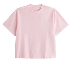 T-shirt rose oversize pour homme, coupe décontractée, en coton premium, doux, basique, streetwear, personnalisable, vente en gros, OEM ODM - Product Image 1