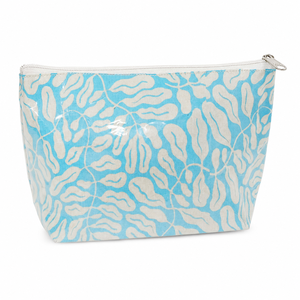 Pochette cosmétique en coton 140 GSM avec fermeture éclair à motif feuille PVC 26x14x8 cm, logo personnalisé, vente en gros, marque privée pour les voyages et les articles de toilette - Product Image 4
