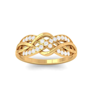 Criss Cross Real Diamond <b>Ring</b> | 14K Gold Designer <b>Statement</b> <b>Ring</b> for Women Wedding Anniversary Engagement Jewelry Women Gift - Product Image 3
