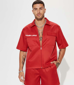 Conjunto Deportivo Ligero con Capucha para Hombre, Diseño 2 en 1, Chaqueta con Cremallera de Manga Larga, Pantalones Cortos con Bolsillos Laterales, Transpirable, Deportivo e Informal - Product Image 4
