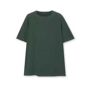 Camiseta de Manga Corta para Hombre, Cuello Redondo, Color Verde Sólido, 100% Algodón Jersey, Corte Holgado, Estilo Casual, Antiencogimiento, 240g - Product Image 2