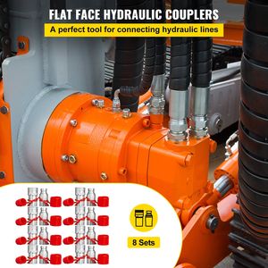 Accoppiatore Idraulico a Sgancio Rapido per Skid Steer, Attacco Idraulico da 1/2'' con 8 Coppie di Raccordi Idraulici NPT da 1/2'' - Product Image 2