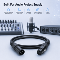 Cable de extensión de micrófono de audio balanceado XLR de 3 pines, personalizado OEM, de 1m, 2m, 3m, macho a hembra, para mezclador, altavoz, escenario, estudio.