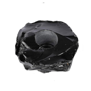 Crystal Stone Black Obsidian <b>Carved</b> Handmade Natural Stone <b>Candle</b> Holder Gemstone Agate Healing Wholesaler - Product Image 3