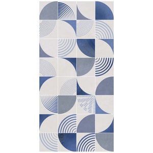 Carrelage carré en porcelaine émaillée premium, résistant à l'usure, design abstrait bleu, décoration pour salon, cuisine, salle de bain - Product Image 5