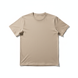 Camiseta de Manga Corta para Hombre, Cuello Redondo, Color Beige Premium, Algodón, Ultra Suave y Transpirable, Personalizable, 220g, Corte Regular - Product Image 1