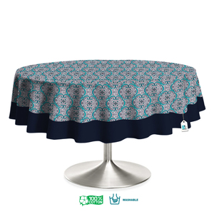 Nappe ronde en coton pur à imprimé floral, tissée, douce, imperméable et anti-taches pour table à manger et décoration de cuisine - Product Image 6