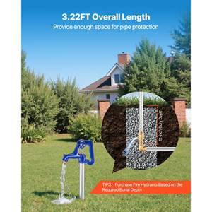 Grifo Exterior Resistente a la Congelación de 3.22 Pies con Manija de Palanca y Volante, Hidrante de Jardín Resistente a las Heladas, Profundidad de Entierro de 12 Pulgadas, Conectores de Agua para Jardín - Product Image 6