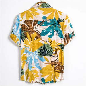 เสื้อฮาวายพิมพ์ลายชายหาดแขนสั้นเนื้อผ้านุ่มสำหรับฤดูร้อน - Product Image 3