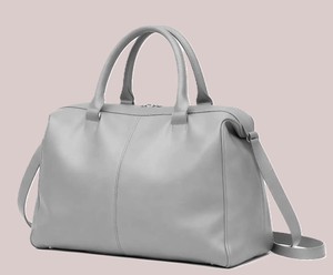 Royaa Women Minimalist Gray Leather Handbag | Top Handle Crossbody Purse | Elegant <b>Work</b> Office <b>Bag</b> Large Genuine Cow Leather - Product Image 3