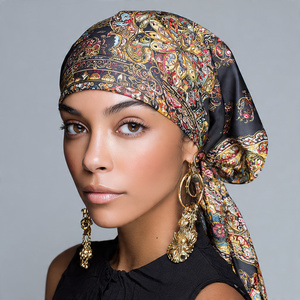 Durags en Soie Imprimés Personnalisés, Bonnets de Pirate à Longue Queue, Bandanas Imprimés, Accessoires de Mode pour Cheveux, Coiffes pour Femmes - Product Image 2