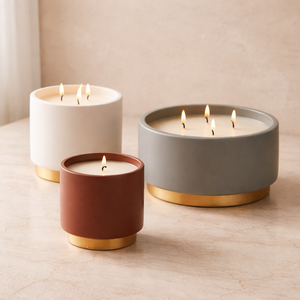 Speckled Round Bowl Ceramic <b>Candle</b> Vessel Thick Wall Heat Resistant Smooth Matte Finish Luxury Reusable Home Decor Holder - Product Image 3