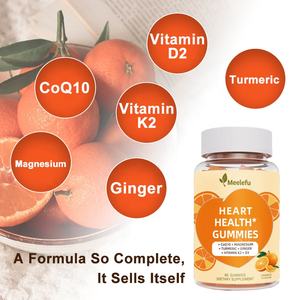 Meelefu Gommes personnalisées CoQ10 avec bergamote Hibiscus Vitamine K2 + D3 Magnésium Glycinate Poivre de Cayenne pour la santé cardiaque - Product Image 3