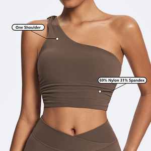 Conjuntos de Yoga Personalizados OEM, Bra Deportivo de un Solo Hombro en Nailon Elástico Suave, Leggings de Yoga con Efecto Levanta Glúteos - Product Image 1