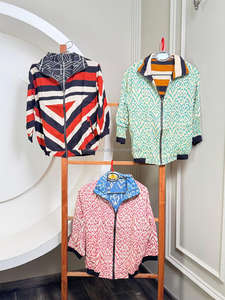 Nouvelle arrivée tendance veste réversible pour femmes double style imprimé géométrique léger vêtements d'extérieur décontractés à la mode Streetwear - Product Image 5