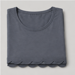T-shirt sans manches gris ardoise à col rond et coupe décontractée pour femme WTS-0062 - Product Image 6