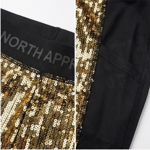 North Approach Reversible Sequined <b>Leggings</b> High Waist Full Length <b>Gold</b> Black Yoga Wear Women's Sportswear - Product Image 5