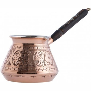 Wholesale Handmade Copper Turkish Coffee Pot <b>Vintage</b> Maker Heavy Duty Stovetop Milk Warmer Pitcher Wood Handle Metal Coffee Pot - Product Image 5