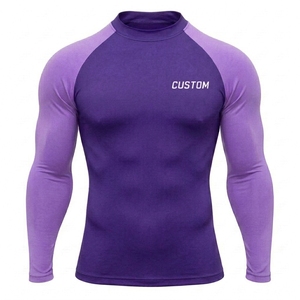 Factory Wholesale MMA Rash Guard Long Sleeve <b>Compression</b> <b>Shirt</b> <b>Men</b> Sun Protection Surfing Spandex/Polyester Quick Dry - Product Image 1