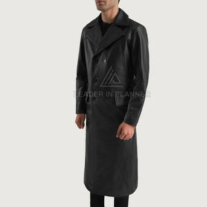 Manteau en cuir d'agneau pour homme avec logo personnalisé, couleur personnalisée, prix raisonnable. - Product Image 2