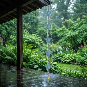 Cadena de Lluvia Decorativa de Metal para Drenaje de Techo de Jardín Exterior - Product Image 3