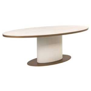 Modern Foldable Eco-Friendly Oval Dining <b>Table</b> with Solid <b>Wood</b> <b>Top</b> and Base 6-Seater <b>for</b> Home Furniture - Product Image 1