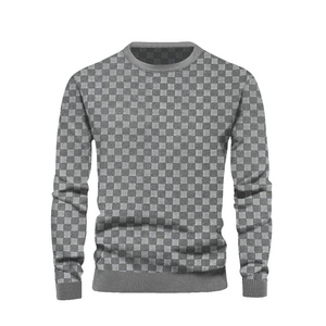 Pull en tricot à col en V pour homme, couleur unie, manches longues, vêtement décontracté d'hiver, 100% coton, anti-rides, respirant - Product Image 2