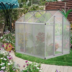 Serra Portatile da Esterno 6L X 6W X 6H con Tetto Ventilato e Grondaia per Piante, Erbe, Verdure - Serra da Giardino - Product Image 2