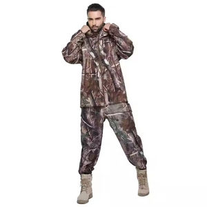 Conjunto de Uniforme de Caza de Lona Transpirable para Invierno, Camisa y Pantalones de Camuflaje Sólido/Estampado para Paintball y Actividades al Aire Libre, con Logotipo Personalizado - Product Image 2