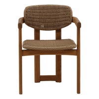 Chaise de salle à manger en bois massif naturel avec assise tressée, résistante à l'eau, écologique, mobilier moderne rustique pour appartement et restaurant