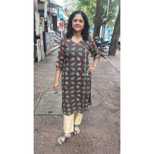 ผ้าฝ้ายญี่ปุ่นสีน้ำตาล Vanapsati ajrakh Kurta - Product Image 1