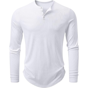 <b>Men</b>’s Ribbed <b>Henley</b> <b>Shirt</b>, High-Stretch Long-Sleeve T-<b>Shirt</b>, Slim-Fit Casual Button-Neck Top for Fall and Everyday Wear - Product Image 6