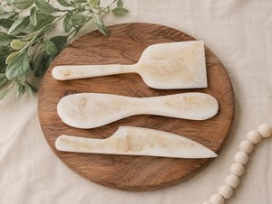 Resin Eco-Friendly Cheese Dessert Knife Handmade Marble Texture Aqua Swirl Dishwasher <b>Safe</b> Kitchen <b>Tool</b> for Home Hotel Gift Sets - Product Image 1