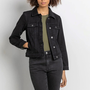Denim Shirts Wholesale Fashion Finished Customizable Women Denim Jacket Long Sleeves OEM Service 100% Cotton Windproof Custom - Product Image 4