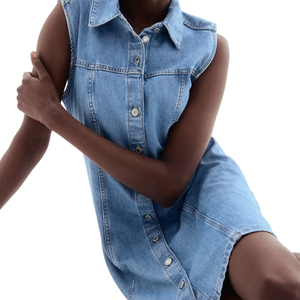 เดรสยีนส์ผู้หญิงแบบมิดิ ตัวอย่างฟรี ผ้าเนื้อนุ่มสบาย สไตล์ลำลอง ซักง่าย ขายส่ง ปรับแต่งได้ คุณภาพดีที่สุด สำหรับฤดูร้อนและฤดูหนาว - Product Image 4