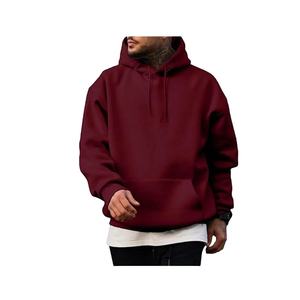 Customized Winter Oversized drop shoulder Casual 100% Cotton Long Sleeve Men's Hoodies Trendy Breathable Pullover hoodies - Product Image 1