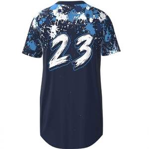 Maillot de baseball sublimé jaune-vert uni pour homme, à manches courtes, col en V, respirant, uniforme de softball personnalisé pour équipe, 100 % coton - Product Image 5