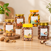Pot alimentaire cylindrique personnalisé en PET avec couvercle hermétique pour noix, céréales, gâteaux, sucre et grande capacité