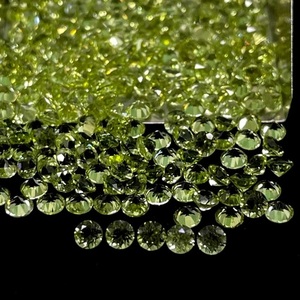 Peridoto natural, 50 piezas, 3 mm, corte redondo tipo diamante, piedras preciosas sueltas sin tratar, lote al por mayor para fabricación de joyas y manualidades. - Product Image 3