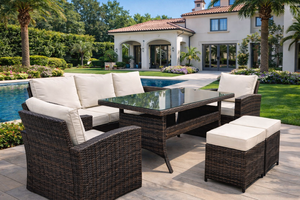 Collection de mobilier de jardin en rotin moderne et design, résistant aux intempéries, pour villas haut de gamme, hôtels, fermes et parcs. - Product Image 4